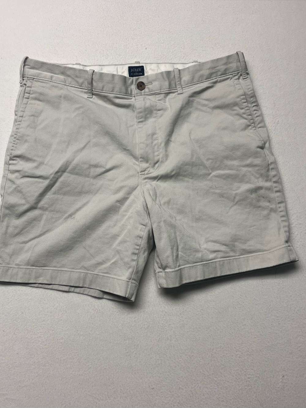 J. Crew Men’s Classic Fit Chino Shorts Off White Size 36W 100% Cotton